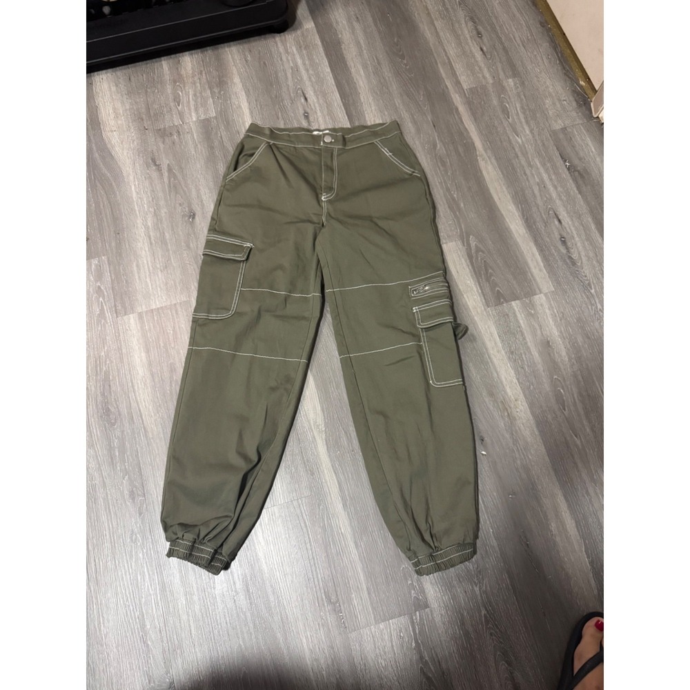 Rachael Paige Cargo Jogger Pants Womens Medium Olive Green Utility Y2K Streetwea